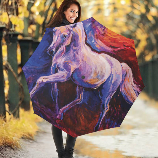 Colorful Horse Portrait Print Foldable Umbrella