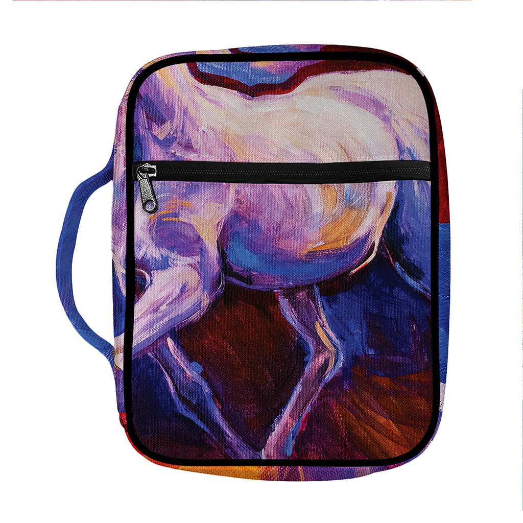Colorful Horse Portrait Print Front Pocket Bible Bag