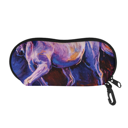 Colorful Horse Portrait Print Glasses Case