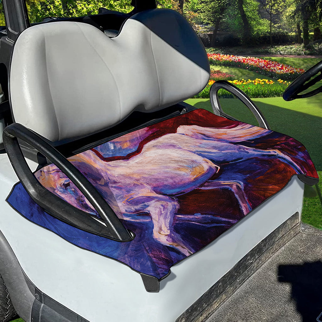Colorful Horse Portrait Print Golf Cart Seat Cover
