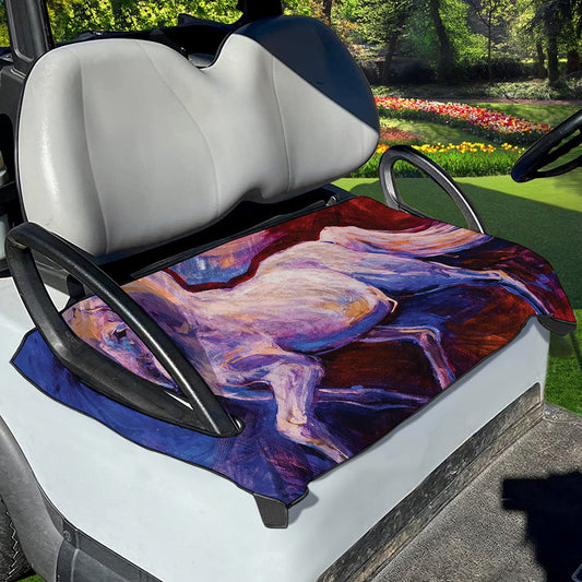Colorful Horse Portrait Print Golf Cart Seat Cover