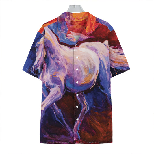 Colorful Horse Portrait Print Hawaiian Shirt