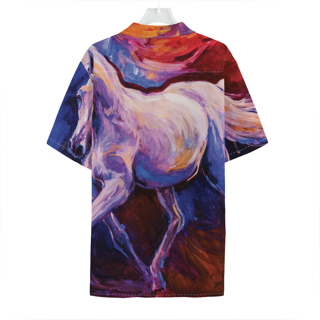 Colorful Horse Portrait Print Hawaiian Shirt