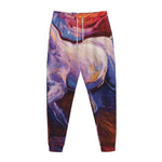 Colorful Horse Portrait Print Jogger Pants