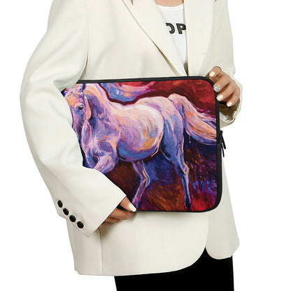 Colorful Horse Portrait Print Laptop Sleeve