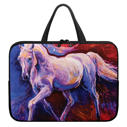 Colorful Horse Portrait Print Laptop Sleeve With Handle