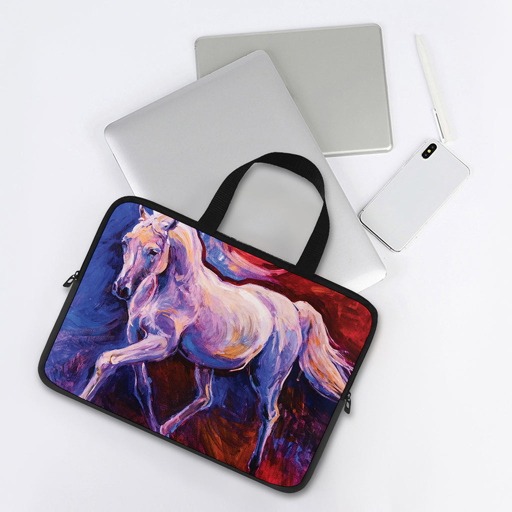 Colorful Horse Portrait Print Laptop Sleeve With Handle
