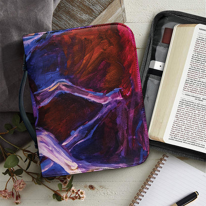 Colorful Horse Portrait Print Leather Bible Cover