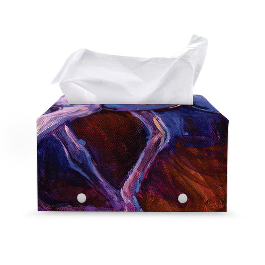 Colorful Horse Portrait Print Leather Tissue Box Cover
