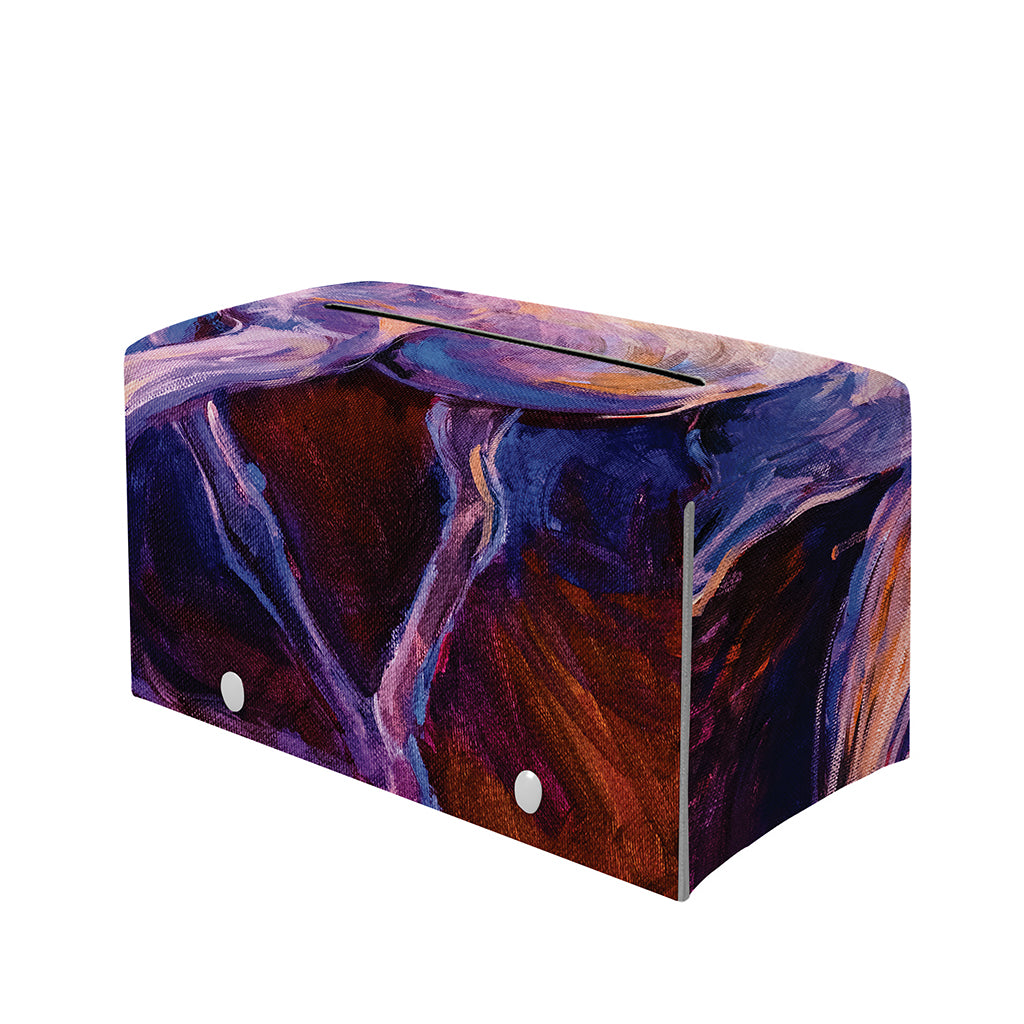 Colorful Horse Portrait Print Leather Tissue Box Cover