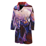 Colorful Horse Portrait Print Men's Bathrobe
