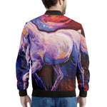 Colorful Horse Portrait Print Men's Bomber Jacket