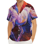 Colorful Horse Portrait Print Men's Deep V-Neck Shirt