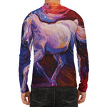 Colorful Horse Portrait Print Men's Long Sleeve Rash Guard