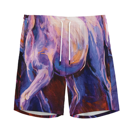 Colorful Horse Portrait Print Men's Sports Shorts