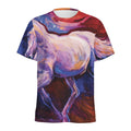 Colorful Horse Portrait Print Men's Athletic T-Shirt