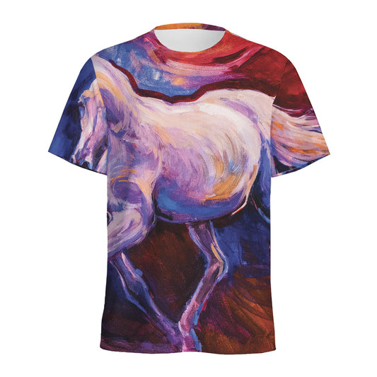 Colorful Horse Portrait Print Men's Sports T-Shirt