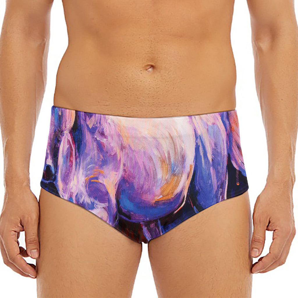 Colorful Horse Portrait Print Men's Triangle Swim Briefs