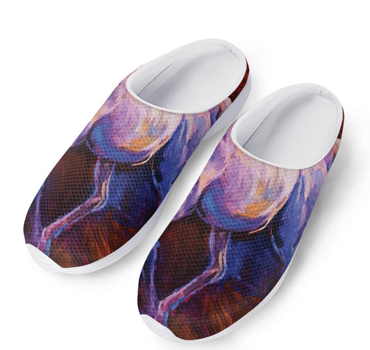 Colorful Horse Portrait Print Mesh Casual Shoes