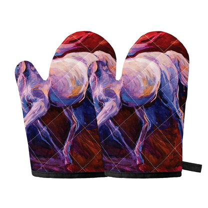 Colorful Horse Portrait Print Oven Mitts