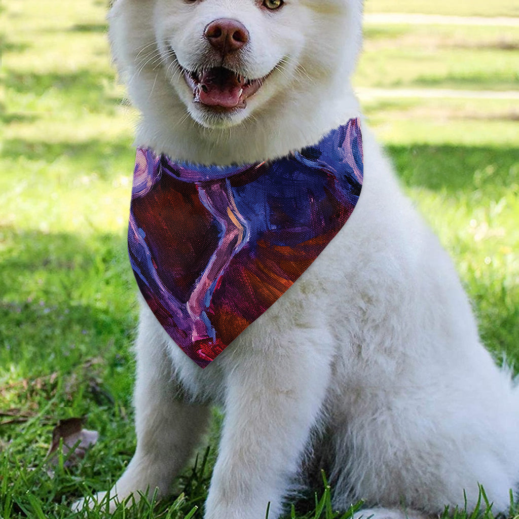 Colorful Horse Portrait Print Over The Collar Dog Bandana