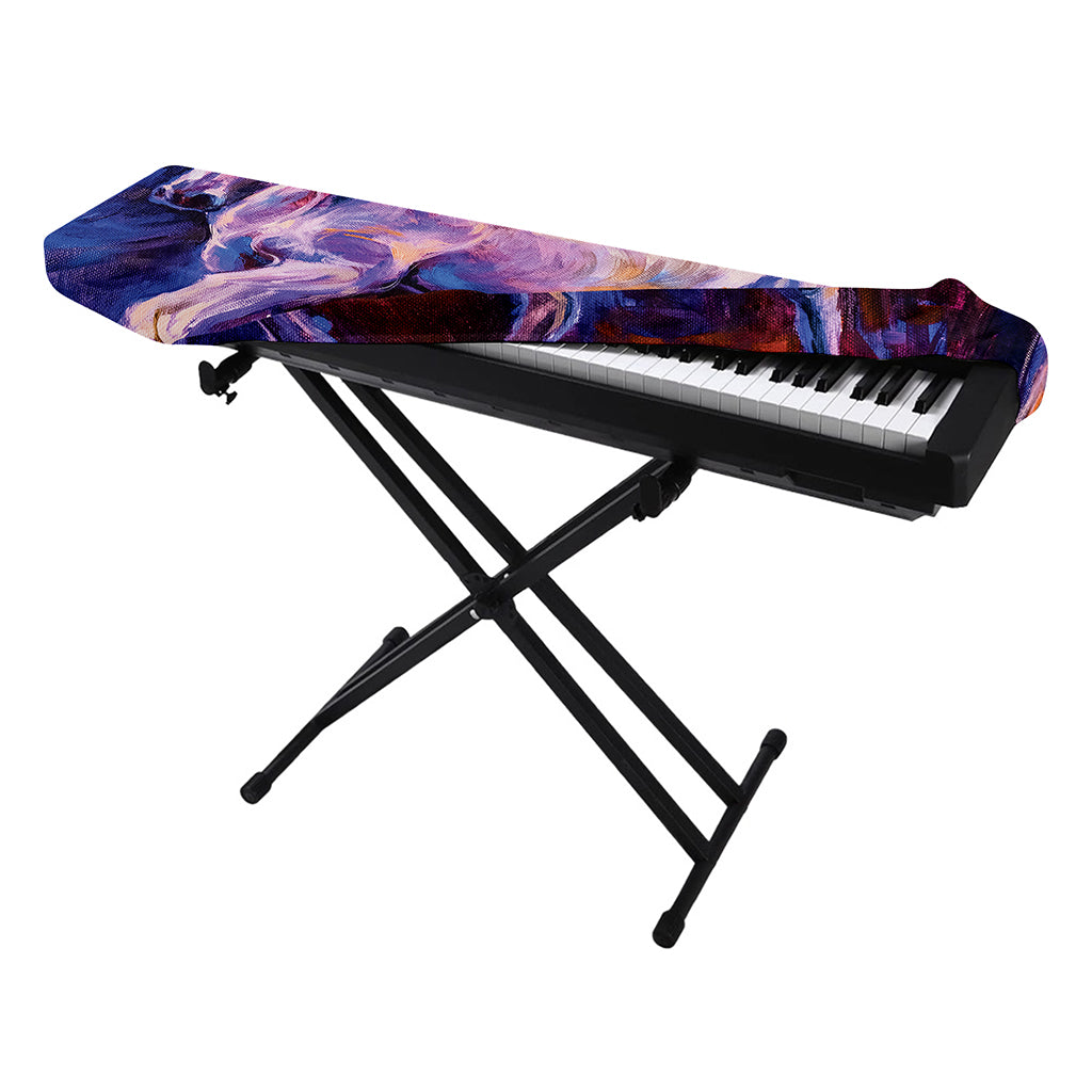 Colorful Horse Portrait Print Piano Keyboard Cover