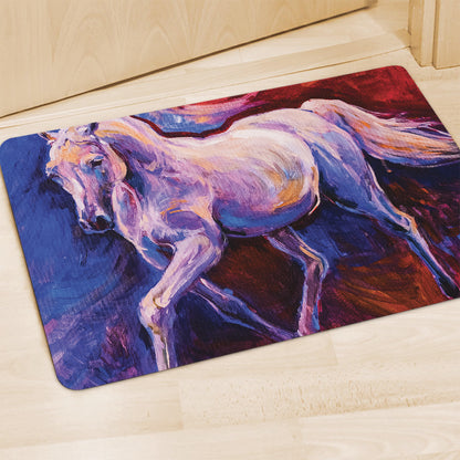 Colorful Horse Portrait Print Polyester Doormat