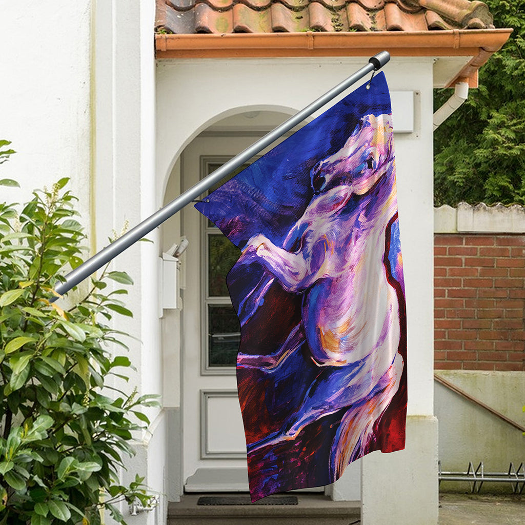 Colorful Horse Portrait Print Polyester Flag