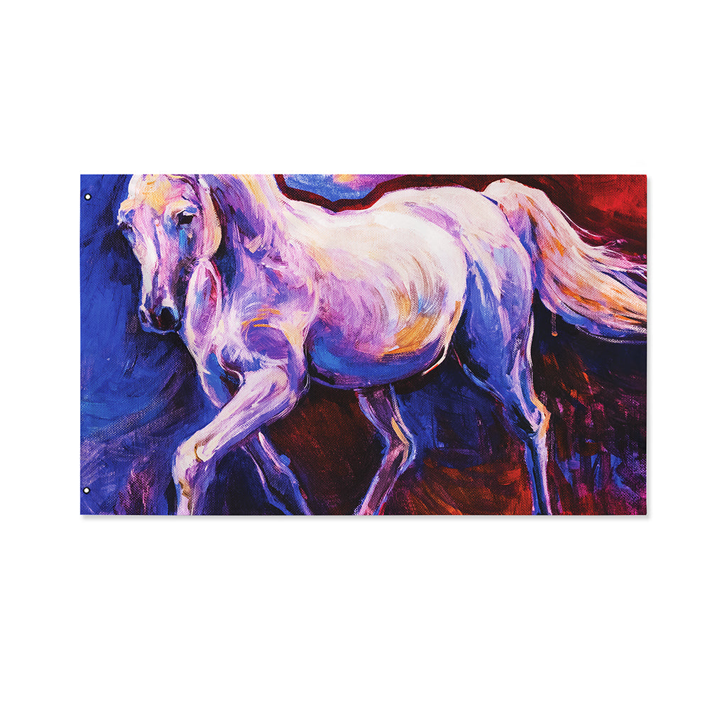 Colorful Horse Portrait Print Polyester Flag