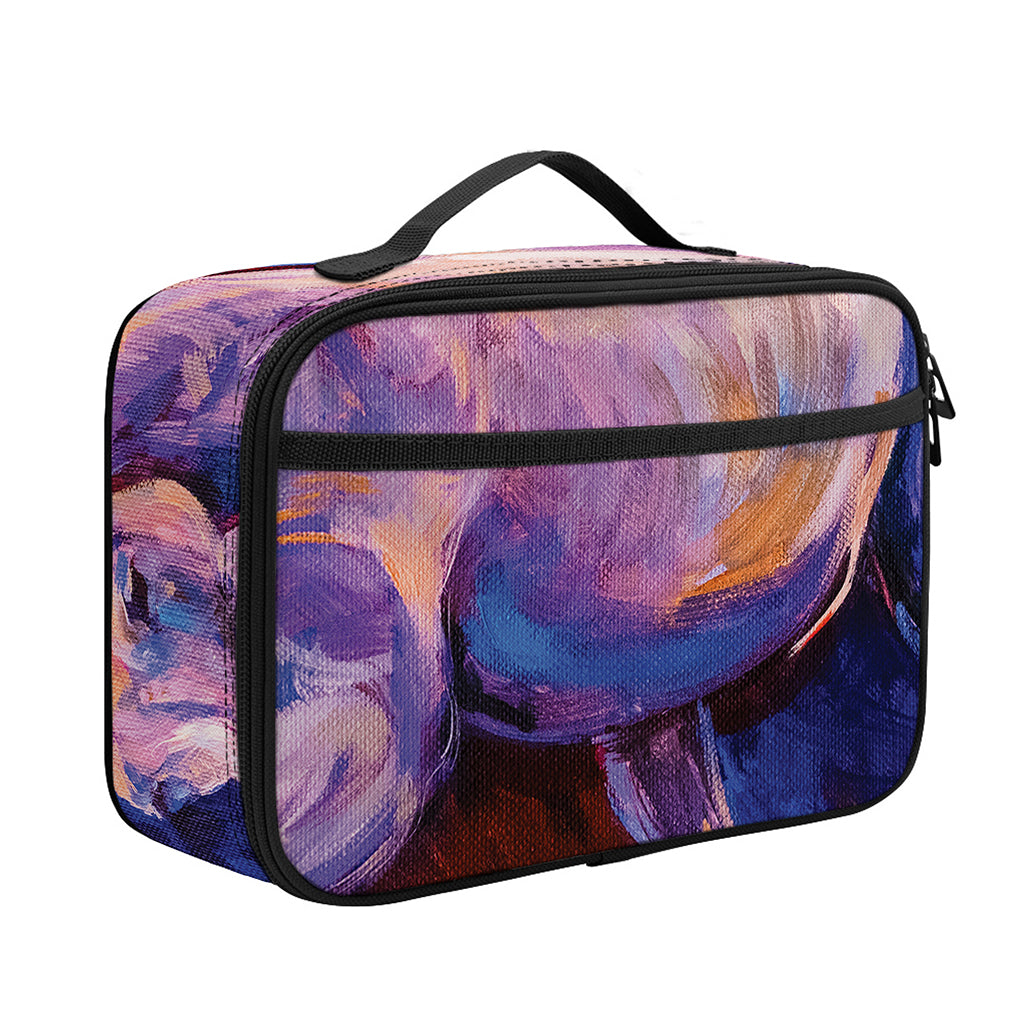 Colorful Horse Portrait Print Portable Lunch Bag