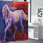 Colorful Horse Portrait Print Premium Shower Curtain
