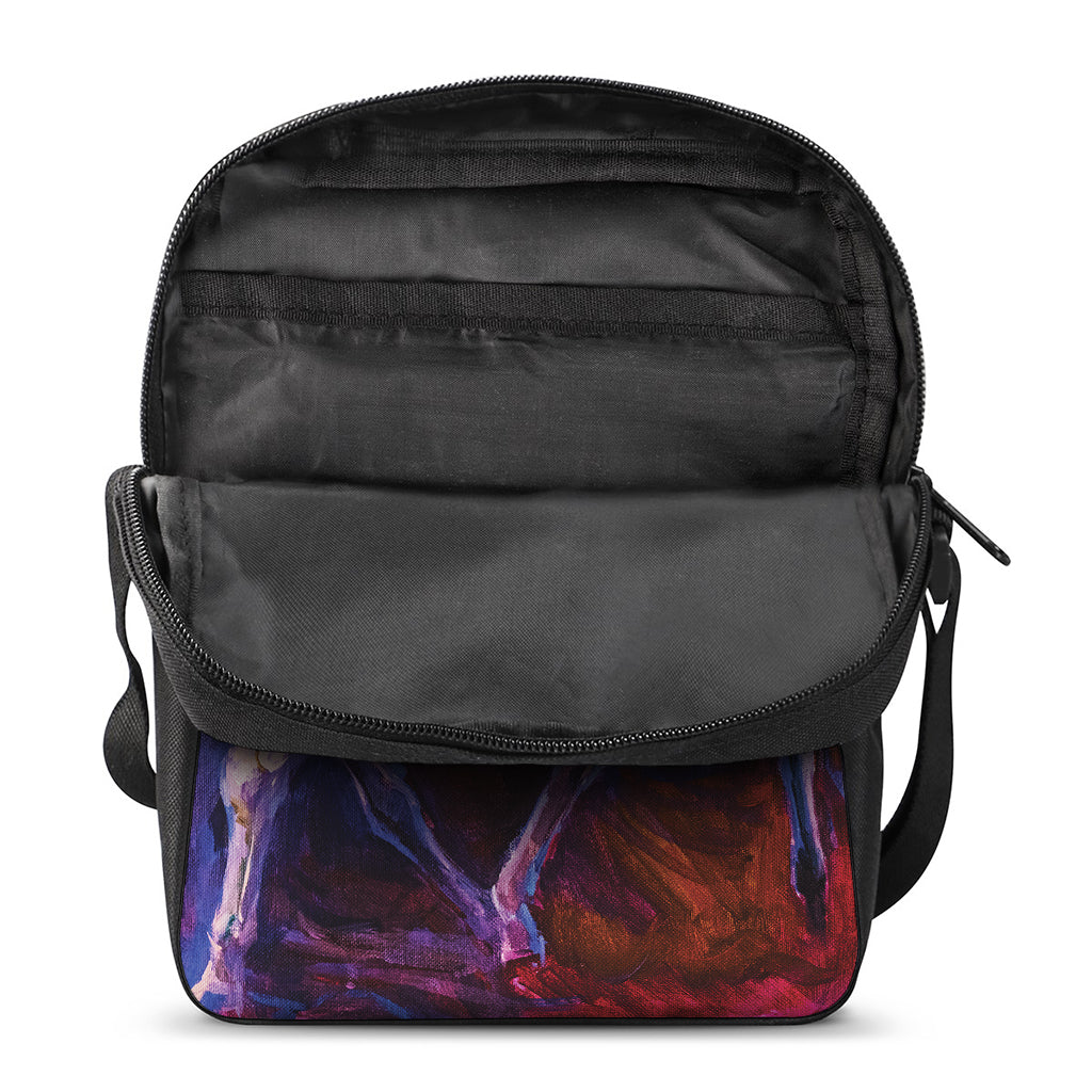 Colorful Horse Portrait Print Rectangular Crossbody Bag