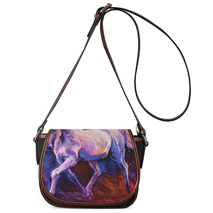 Colorful Horse Portrait Print Saddle Bag