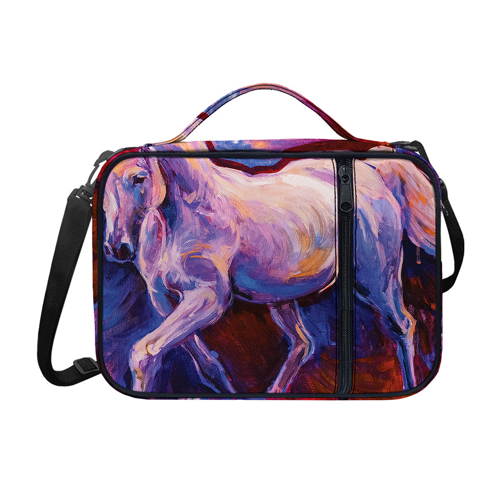Colorful Horse Portrait Print Shoulder Strap Bible Bag