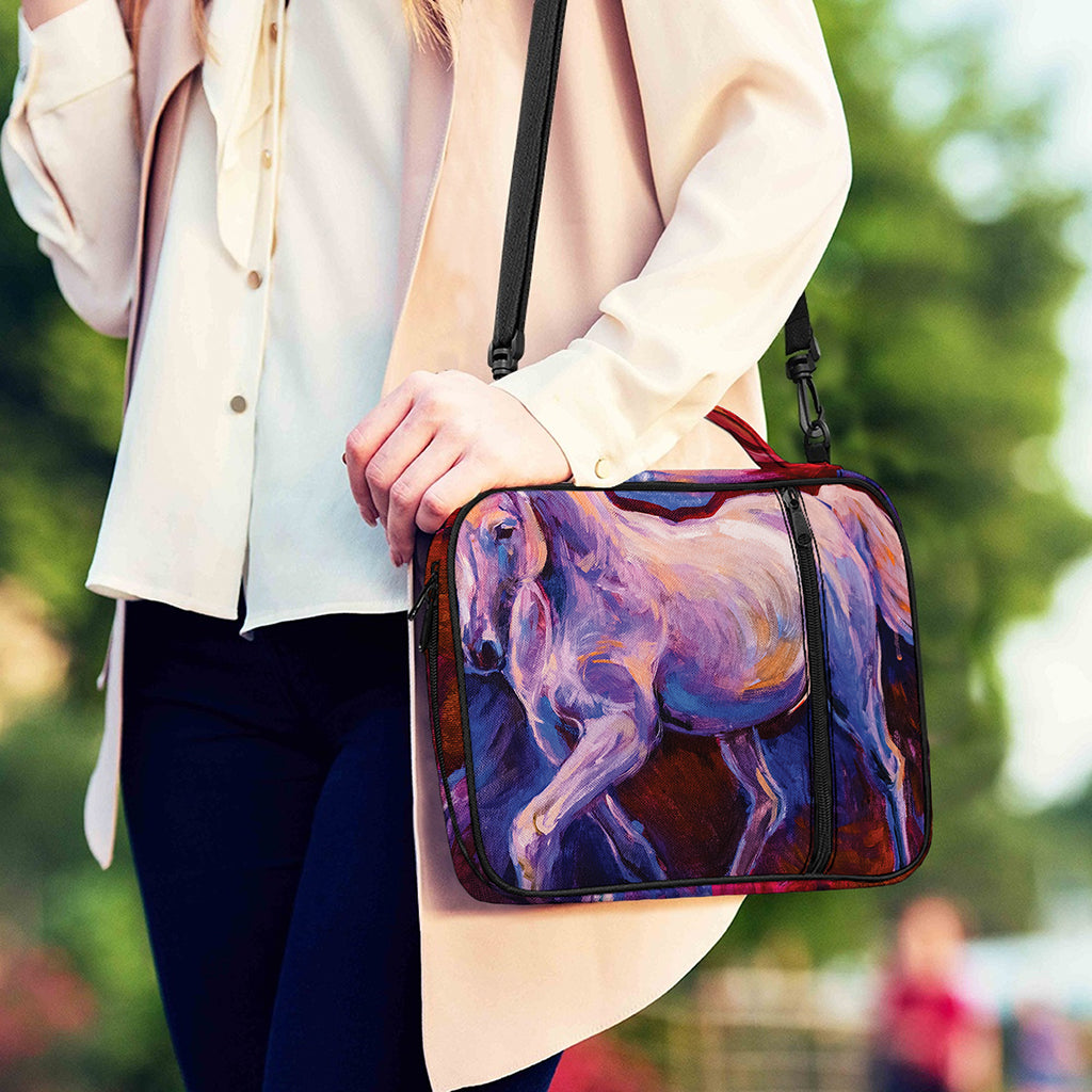 Colorful Horse Portrait Print Shoulder Strap Bible Bag