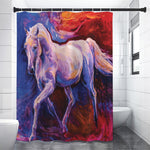Colorful Horse Portrait Print Shower Curtain