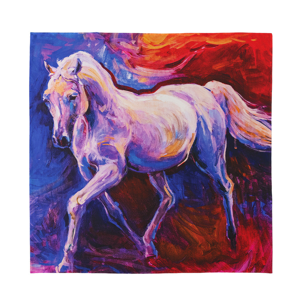 Colorful Horse Portrait Print Silk Bandana