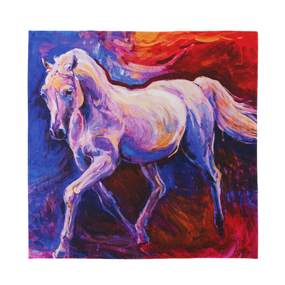 Colorful Horse Portrait Print Silk Bandana