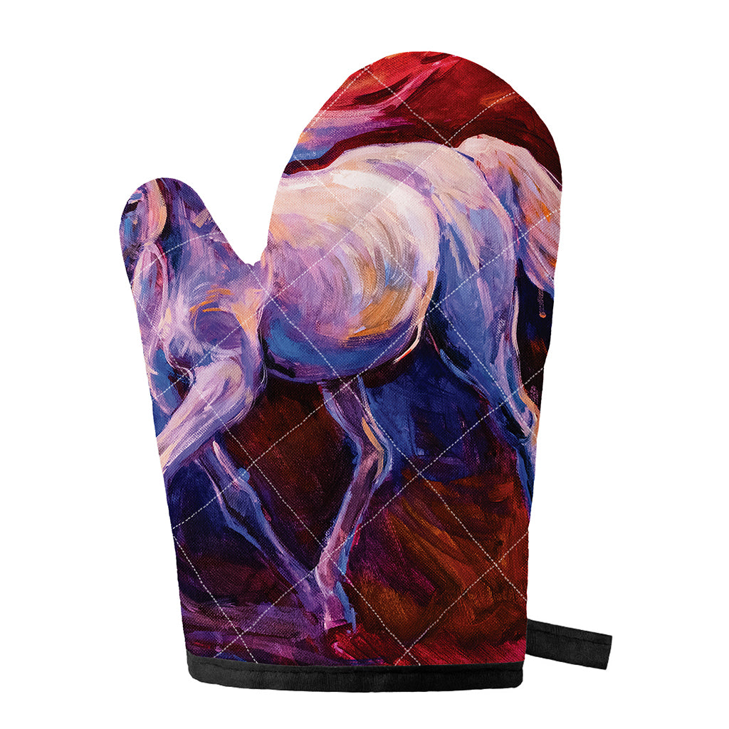 Colorful Horse Portrait Print Single Oven Mitt