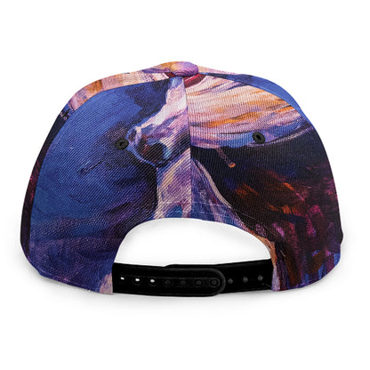 Colorful Horse Portrait Print Snapback Cap