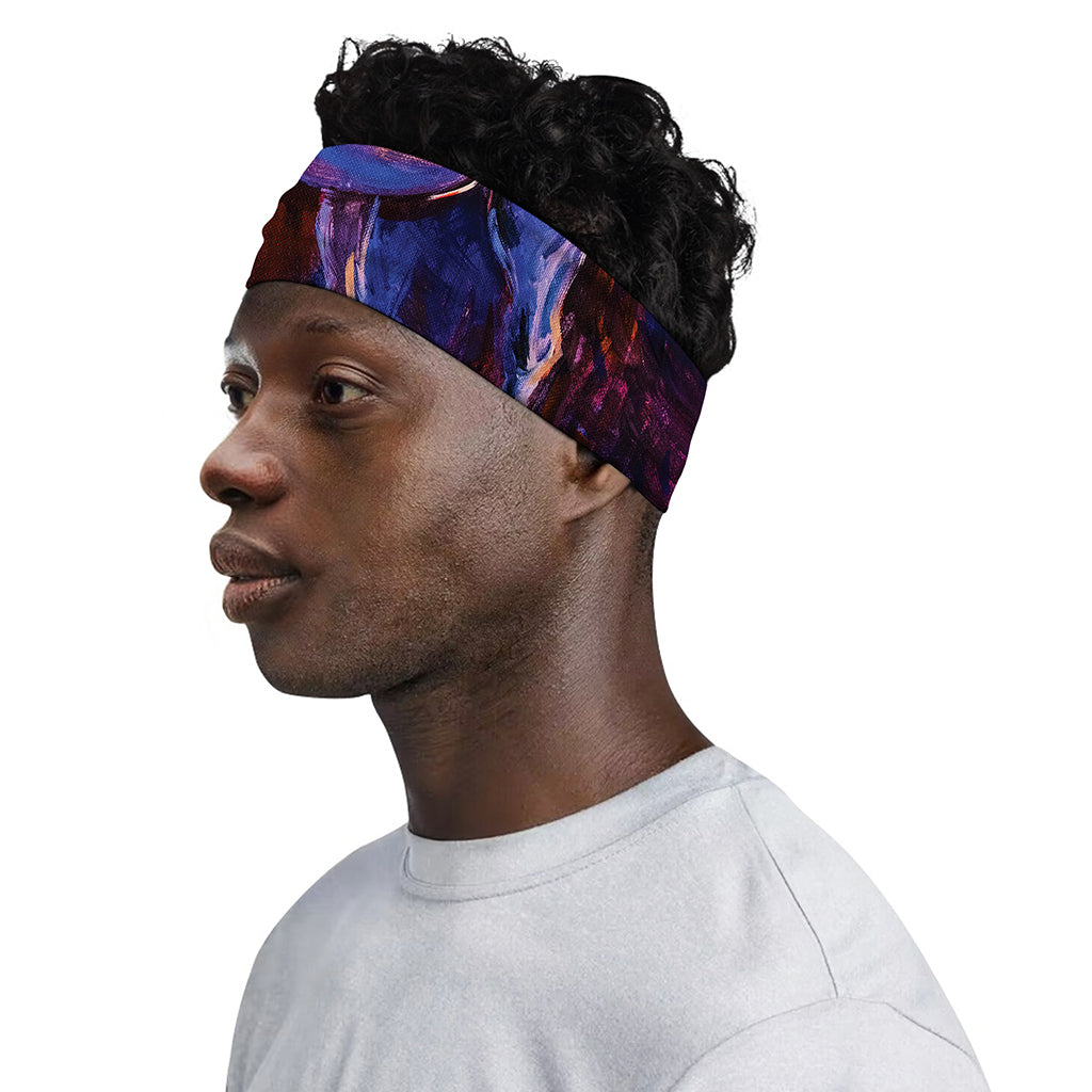 Colorful Horse Portrait Print Sports Headband