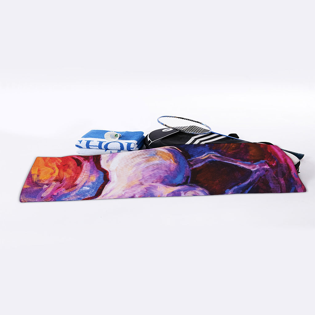 Colorful Horse Portrait Print Sports Towel