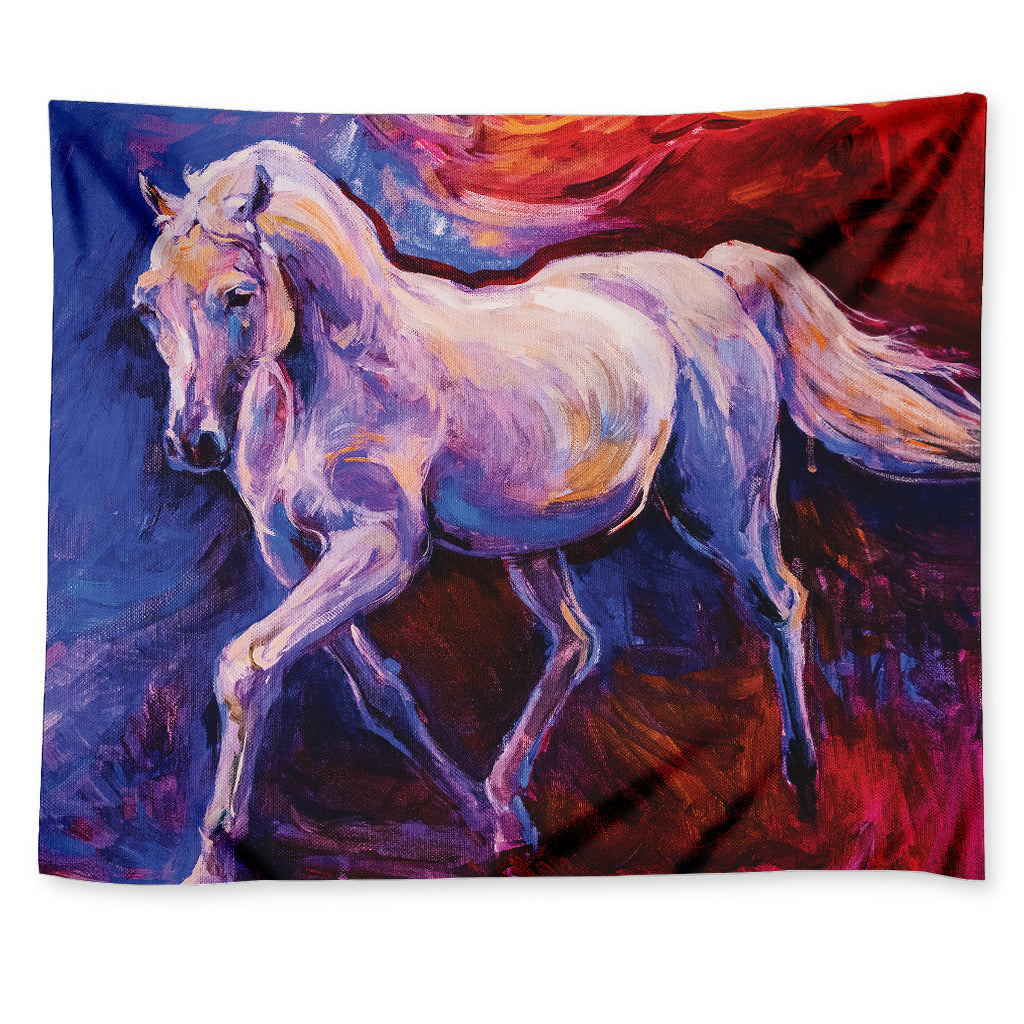 Colorful Horse Portrait Print Tapestry