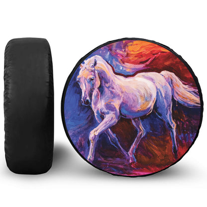 Colorful Horse Portrait Print Tire Cover