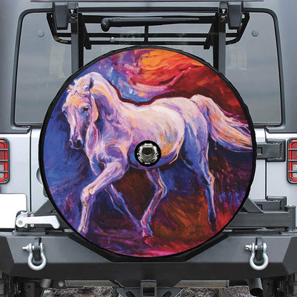 Colorful Horse Portrait Print Tire Cover With Camera Hole
