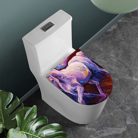Colorful Horse Portrait Print Toilet Lid Cover