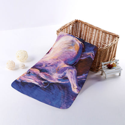 Colorful Horse Portrait Print Towel