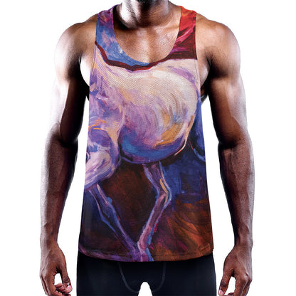 Colorful Horse Portrait Print Training Tank Top