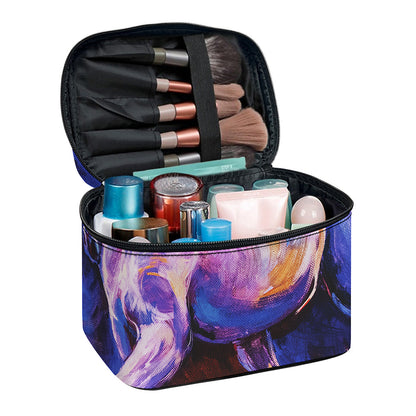 Colorful Horse Portrait Print Travel Makeup Bag