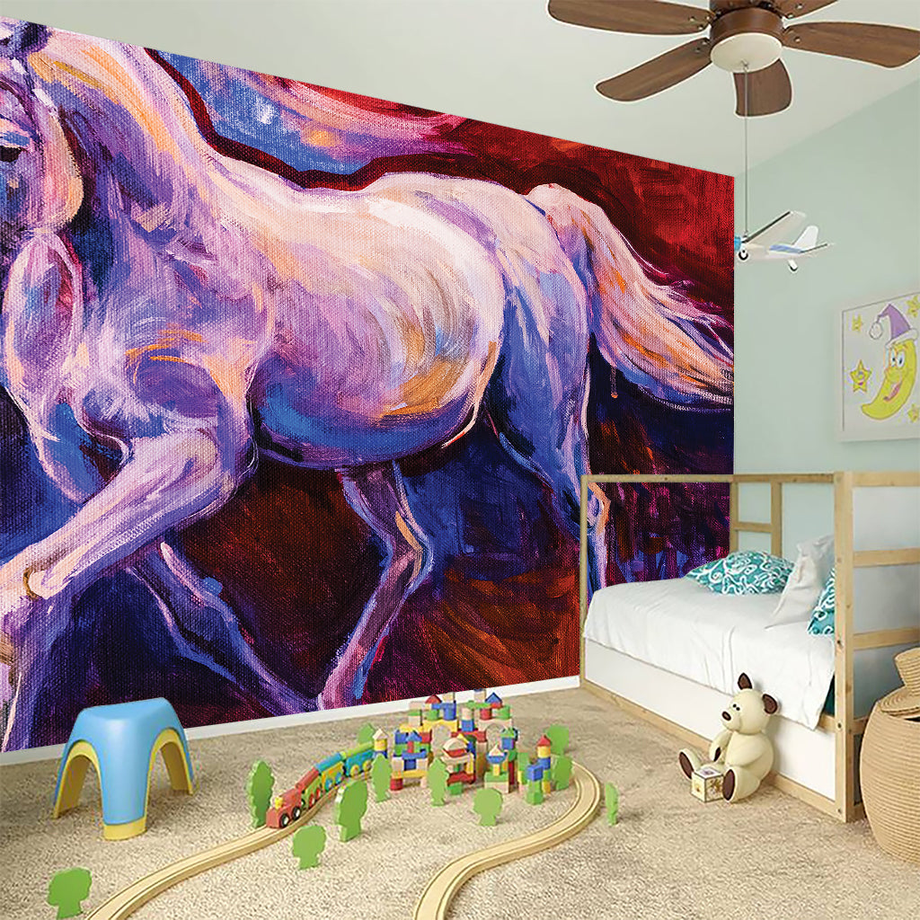 Colorful Horse Portrait Print Wall Sticker
